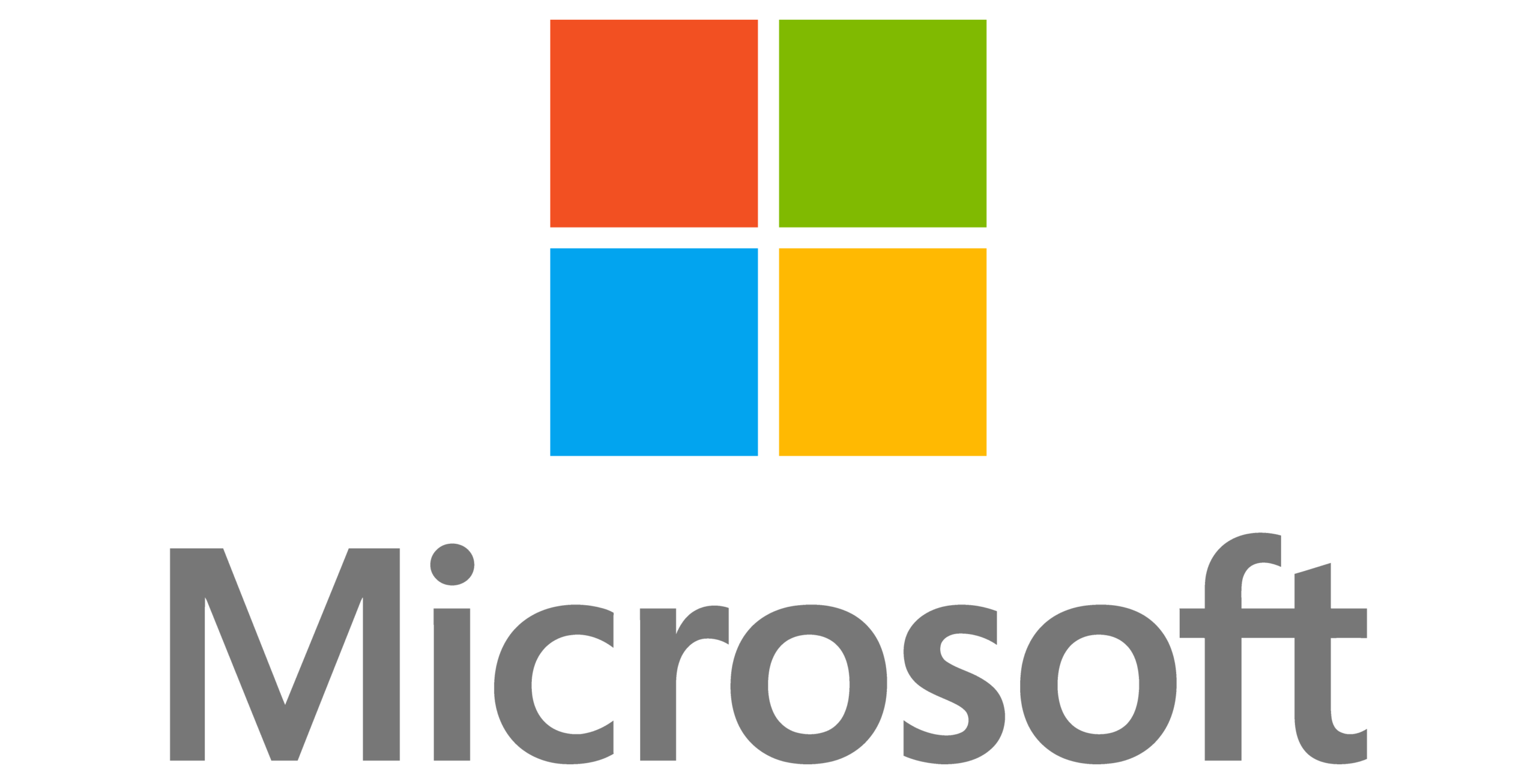 Microsoft logo with four colored squares in red, green, blue and yellow.